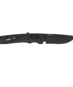S.O.G SOG11180241 Flash AT 3.45" Folding Part Serrated Black TiNi Cryo D2 Steel Blade/Blackout
